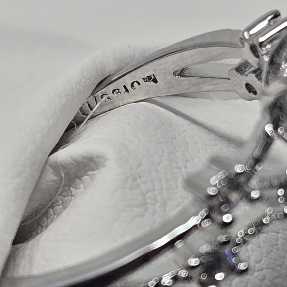 .5ct Black Moissanite Ring Round Halo Vine GRA Cert White Gold Plated Sizes 6-12 - Picture 9 of 13